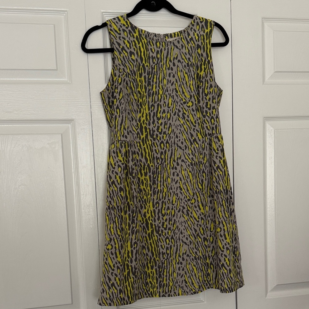 GAP Yellow and Gray Animal Print Mini Dress